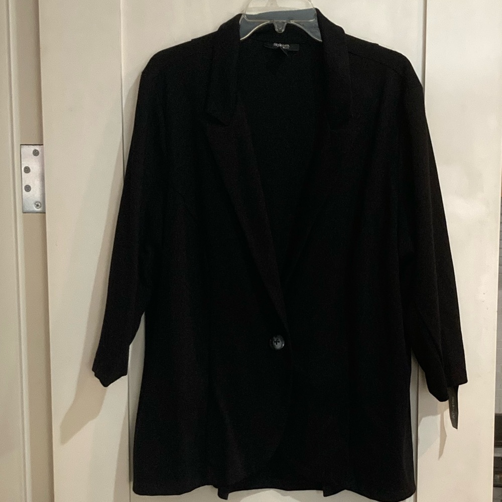 Black Cotton Jersey Blazer